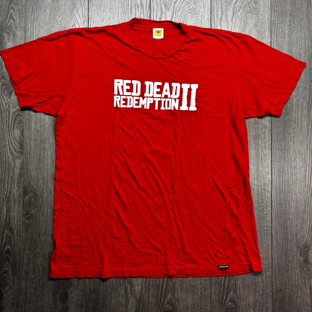 Rockstar Games Red Dead Redemption II T-Shirt Mens XXL Red Graphic Tee RDR2